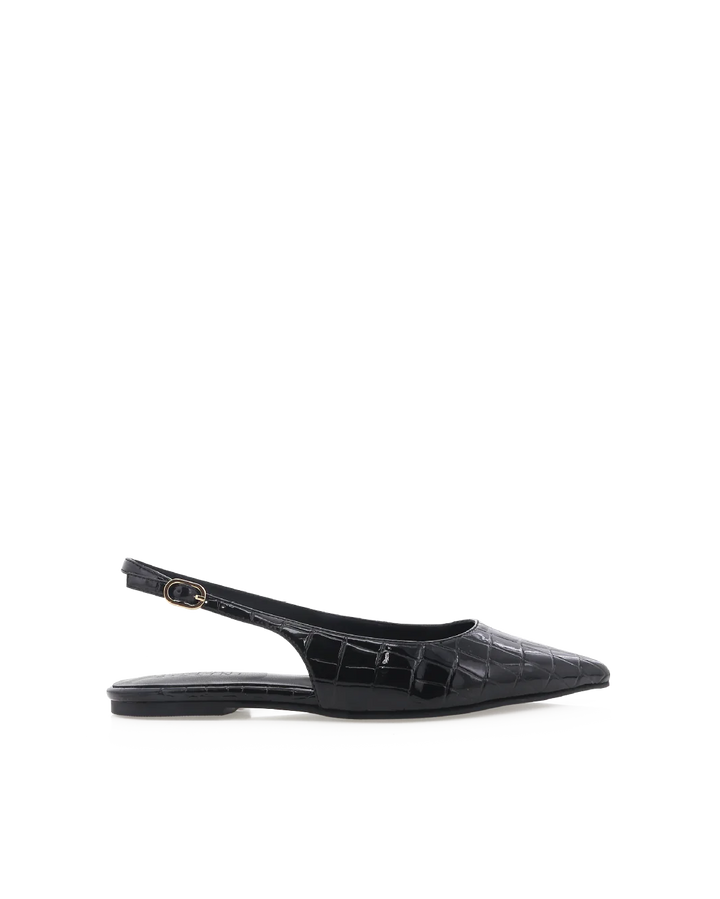 Billini Henna Flat - Black Patent Croc