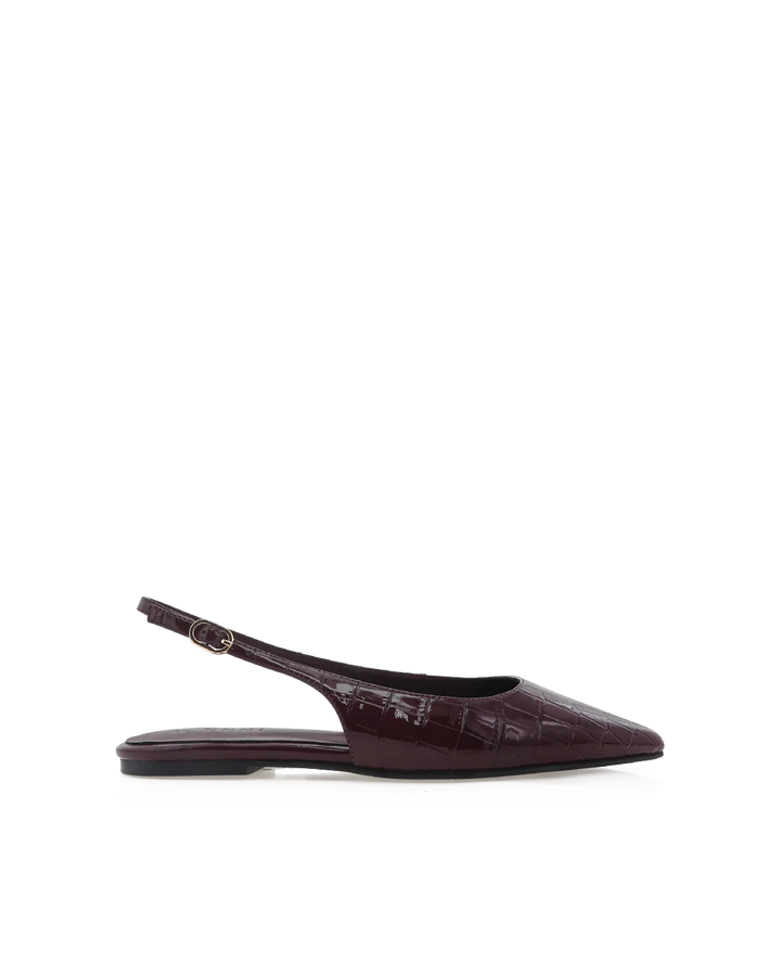 Billini Henna Flat - Cocoa Patent Croc