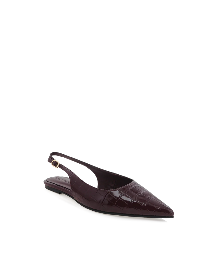 Billini Henna Flat - Cocoa Patent Croc