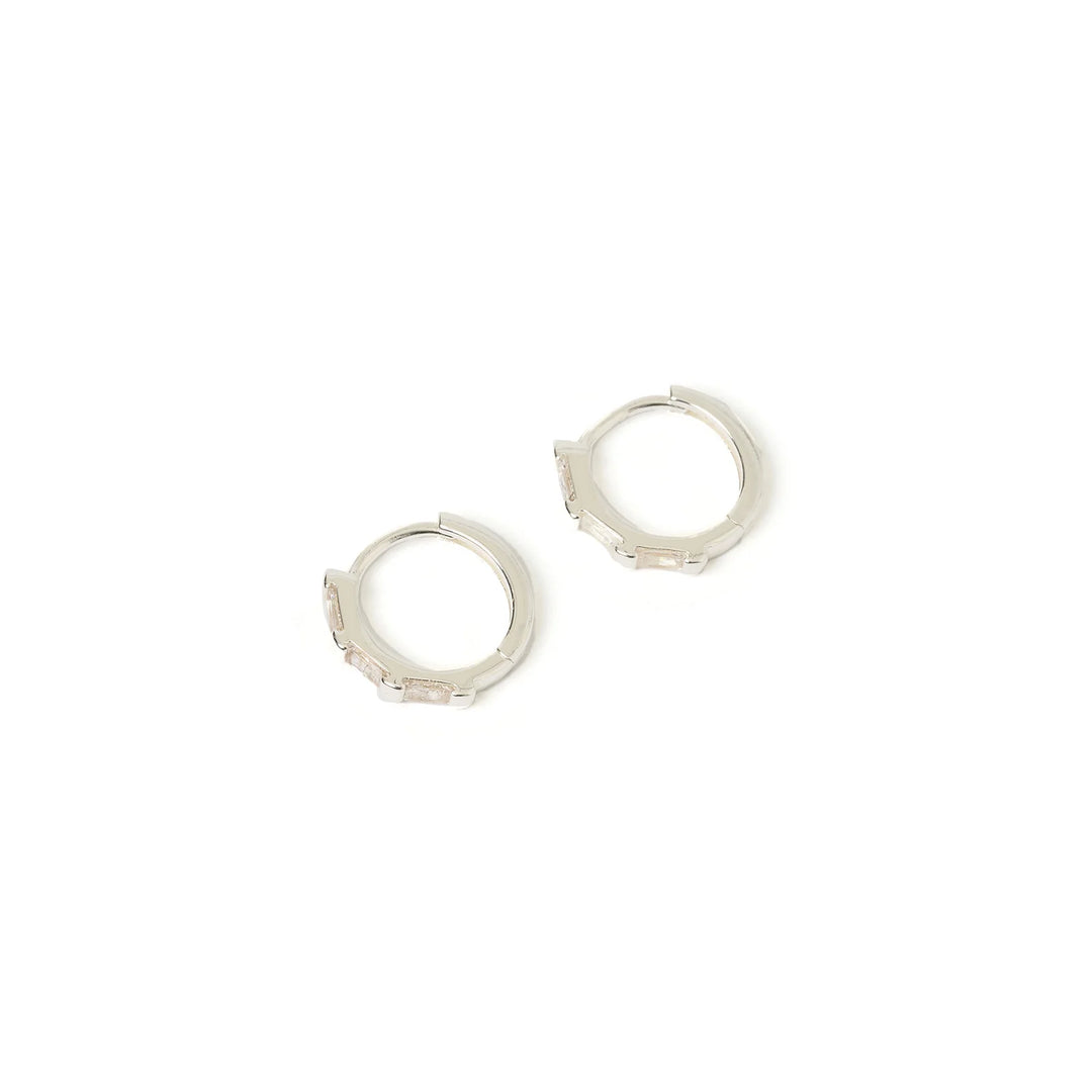 Arms Of Eve Holi Silver Huggie Earrings
