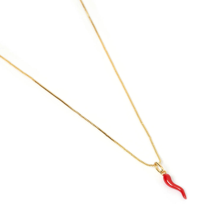 Arms Of Eve Cornicello Red Charm Necklace