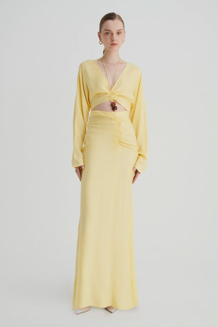 Suboo Halley Rushed Maxi Dress - Butter