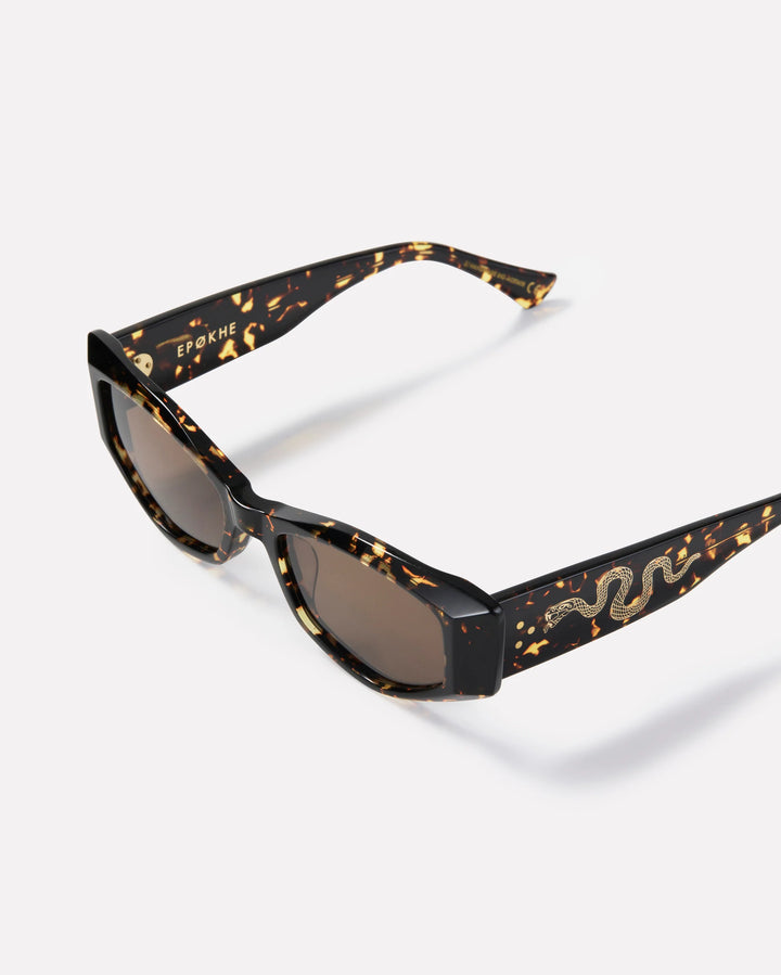 EPØKHE Guilty Sunglasses - Crystal Dark Tortoise Polished/Brown Polarized