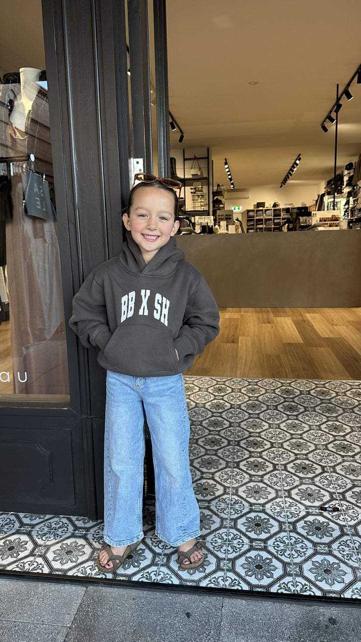 Birdie Blue x Salubrious Hour Collaboration Kids Unisex Hoodie- Charcoal