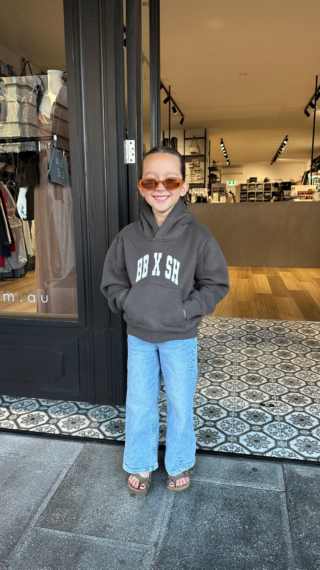 Birdie Blue x Salubrious Hour Collaboration Kids Unisex Hoodie- Charcoal