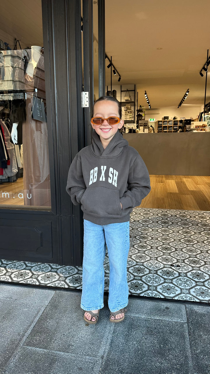 Birdie Blue x Salubrious Hour Collaboration Kids Unisex Hoodie- Charcoal