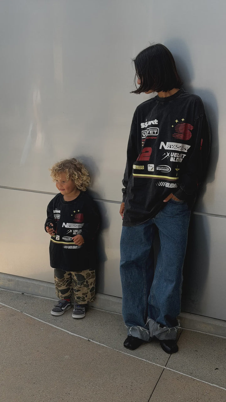 Ssaint Kids Moto Tee - Washed Black
