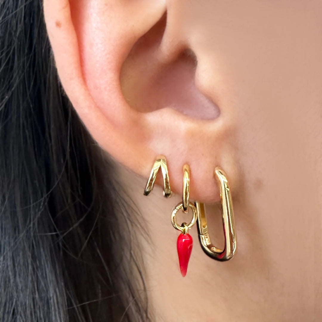 Arms Of Eve Cornicello Red Charm Earrings - Small