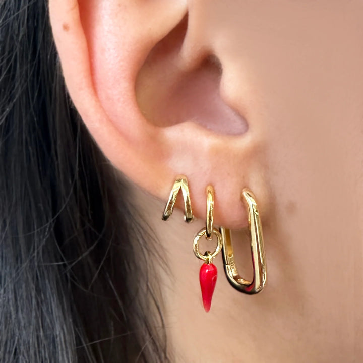 Arms Of Eve Cornicello Red Charm Earrings - Small