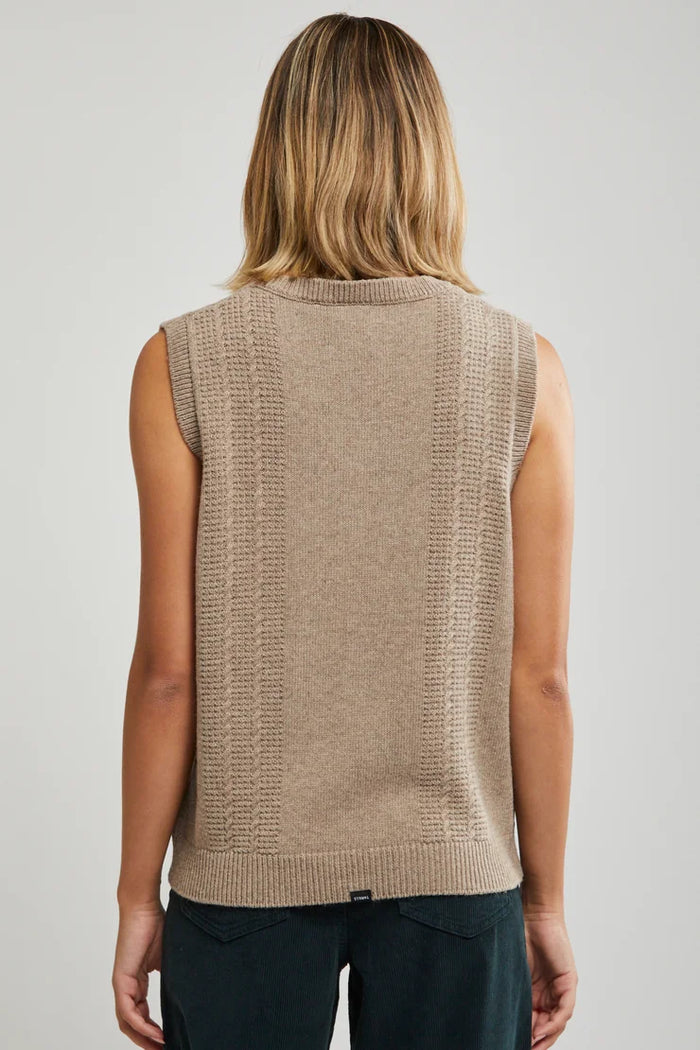 Thrills Imperial Jacquard Knit Vest- Sand