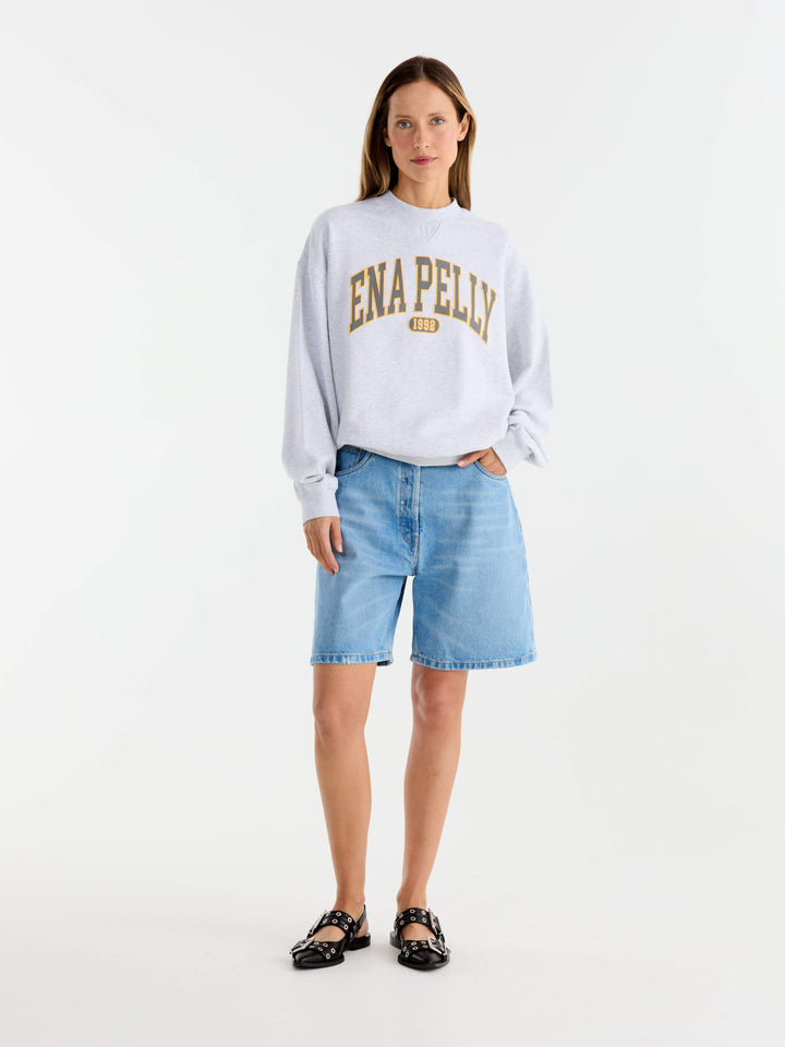 Ena Pelly Collegiate Sweatshirt - White Marle