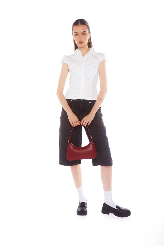 Peta + Jain Josee Shoulder Bag - Cherry Smooth/Gold