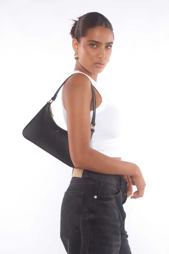 Peta + Jain Josee Shoulder Bag - Black Smooth/Gold