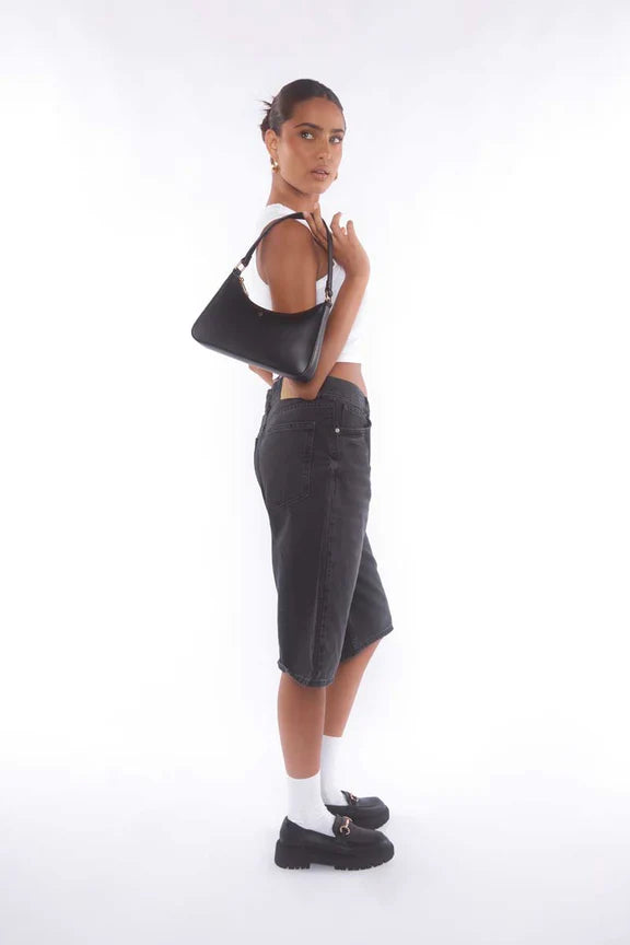 Peta + Jain Josee Shoulder Bag - Black Smooth/Gold