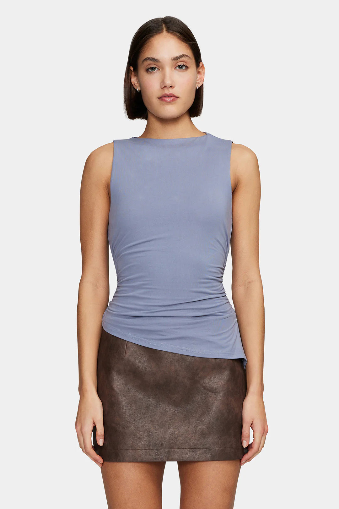 Ownley Robbie PU Mini Skirt - Chocolate