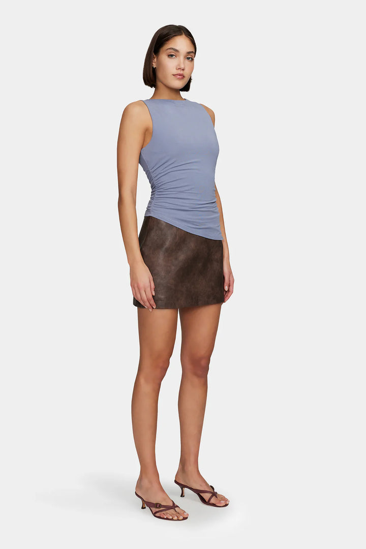 Ownley Robbie PU Mini Skirt - Chocolate