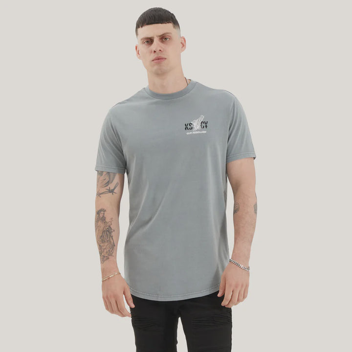 Kiss Chacey Brook Dual Curved Tee - Pigment Neutral Grey