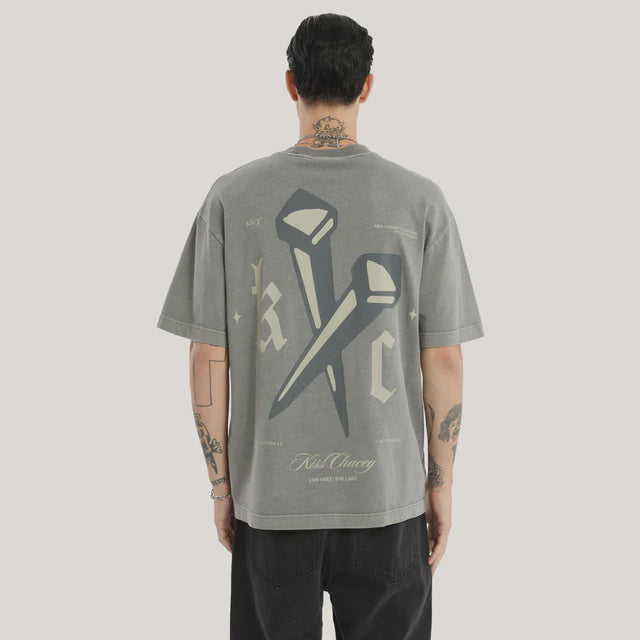 Kiss Chacey Nailed Street Tee - Pigment Frost Grey