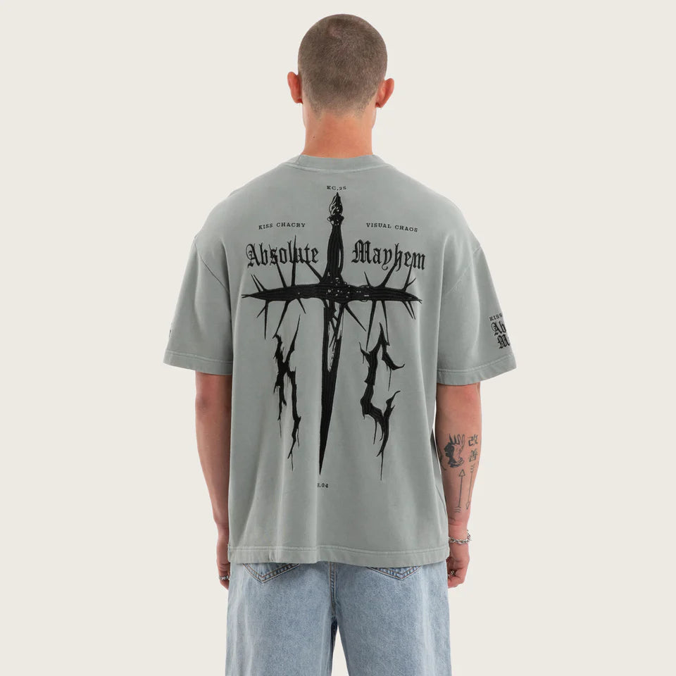 Kiss Chacey Absolute Loopback Street Tee - Pigment Limestone