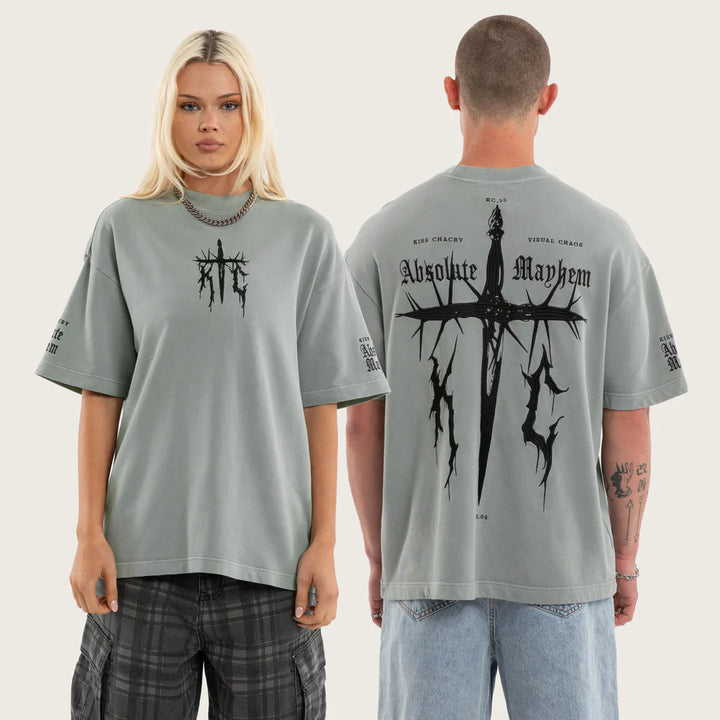 Kiss Chacey Absolute Loopback Street Tee - Pigment Limestone