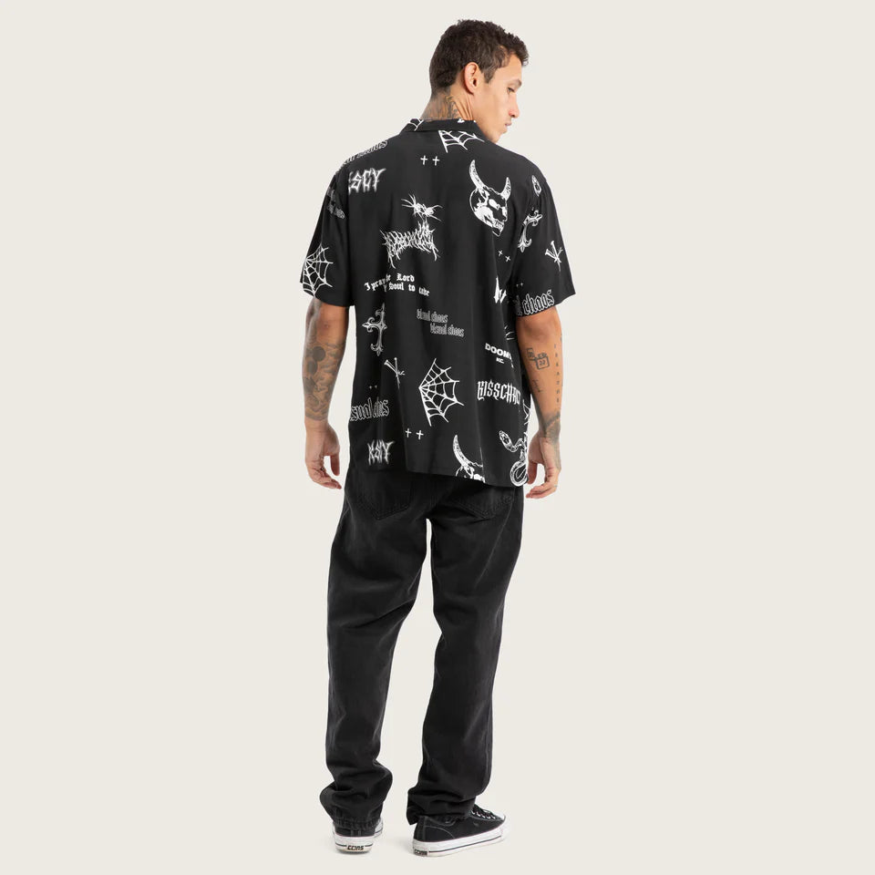 Kiss Chacey Visual Chaos Relaxed Short Sleeve Shirt - Black Print