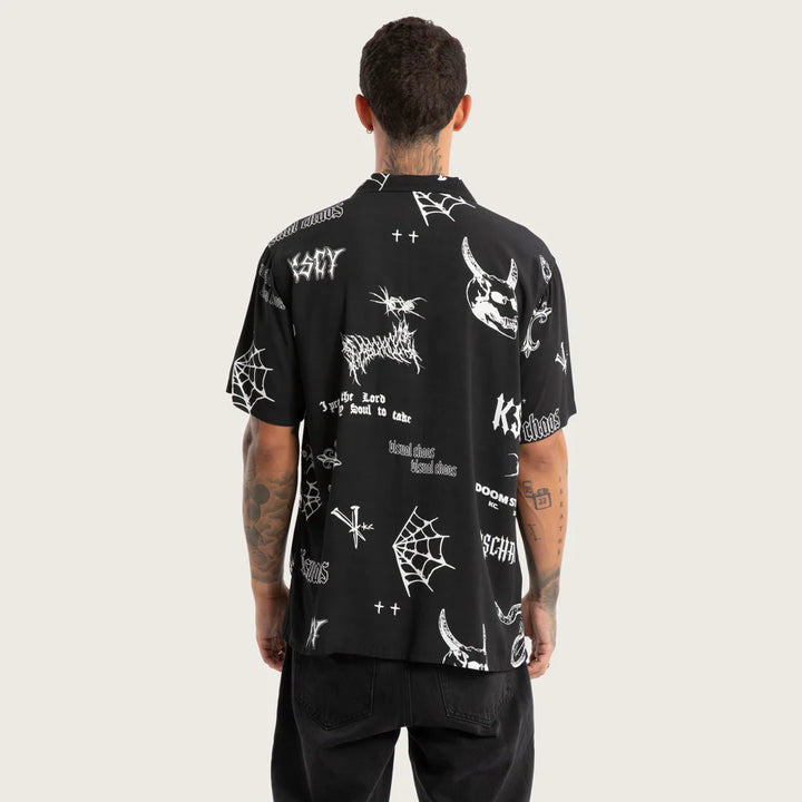 Kiss Chacey Visual Chaos Relaxed Short Sleeve Shirt - Black Print