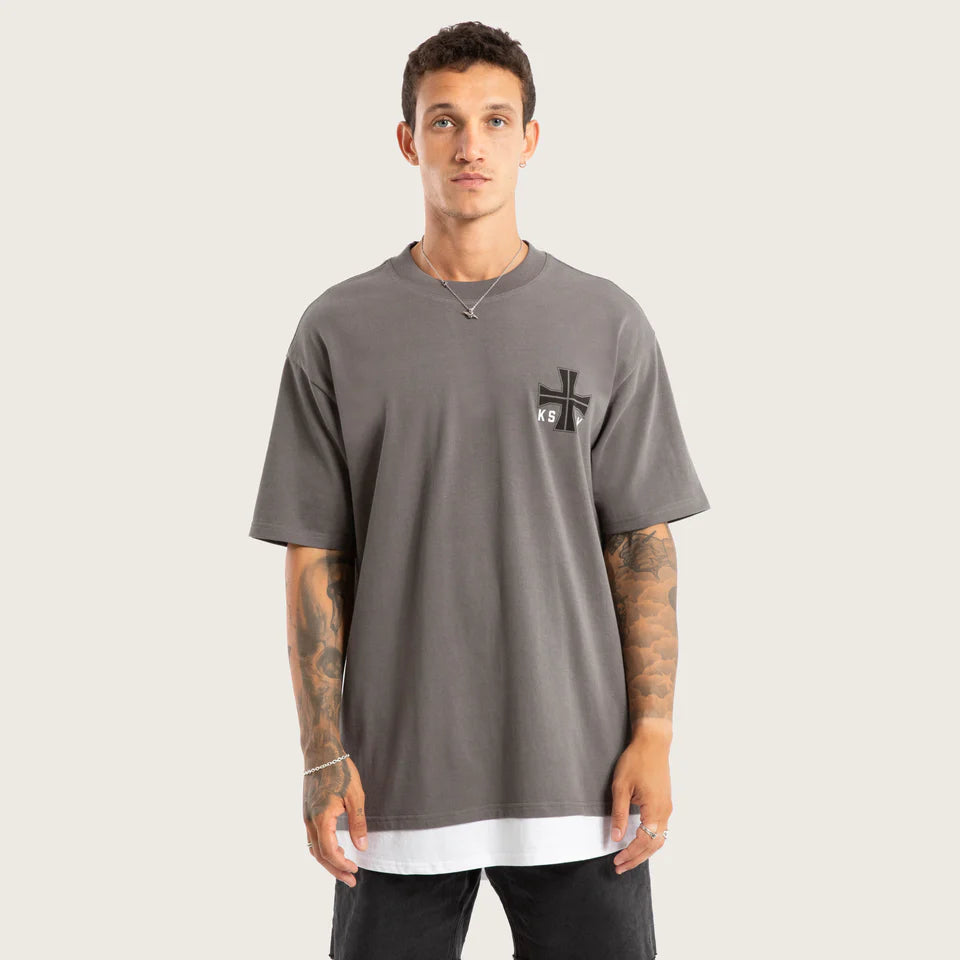 Kiss Chacey Fable Box Fit Layer Tee-Charcoal