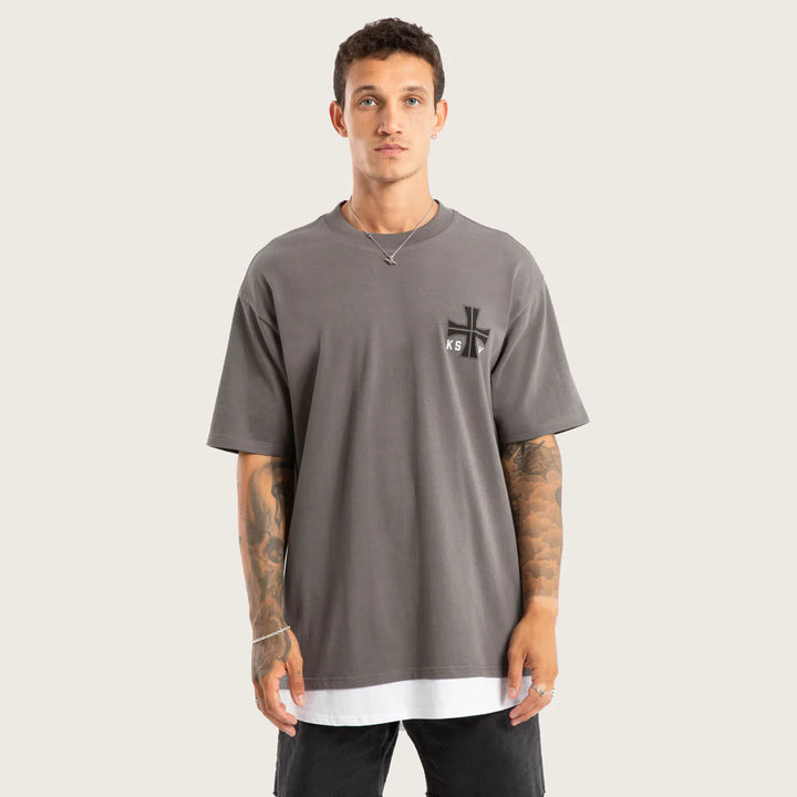 Kiss Chacey Fable Box Fit Layer Tee-Charcoal