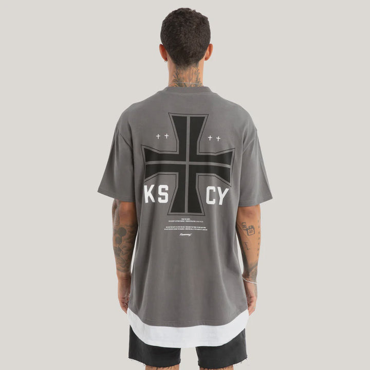 Kiss Chacey Fable Box Fit Layer Tee-Charcoal