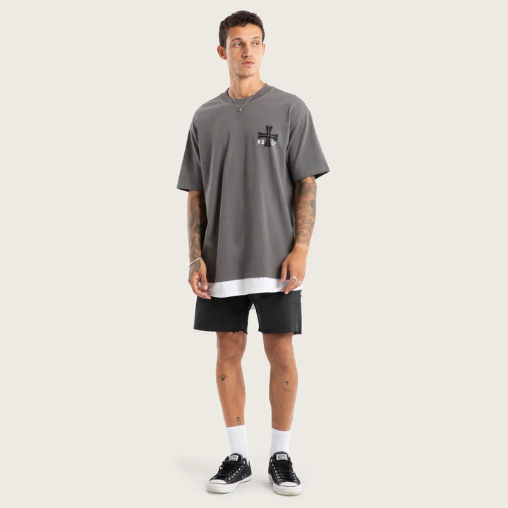 Kiss Chacey Fable Box Fit Layer Tee-Charcoal
