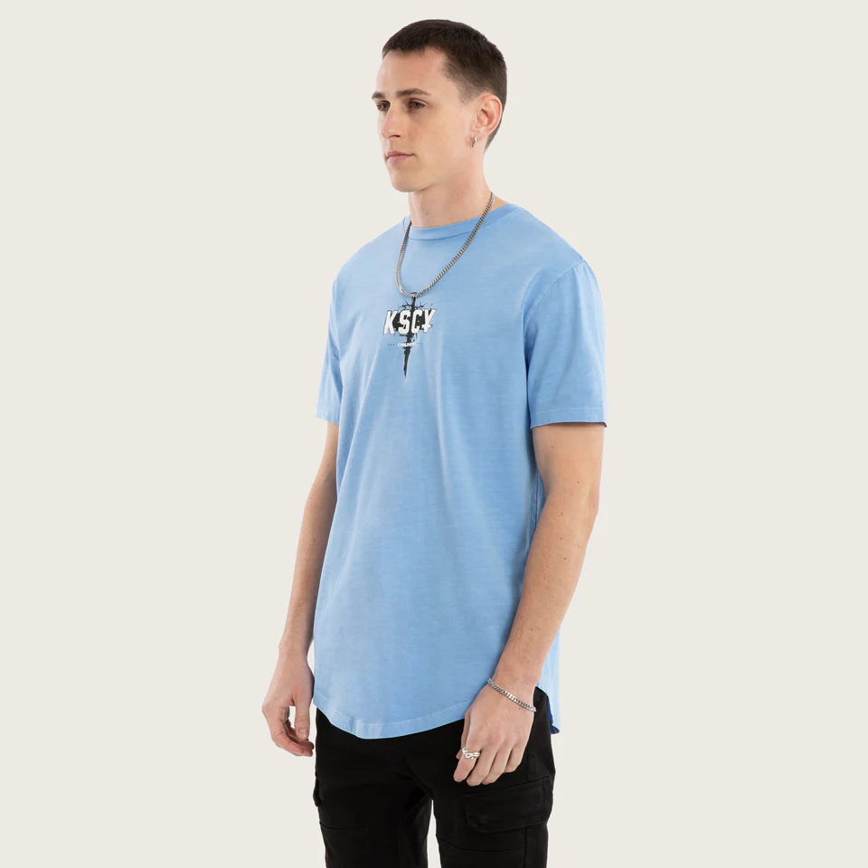 Kiss Chacey Imperial Dual Curved Tee-Pigment Vista Blue