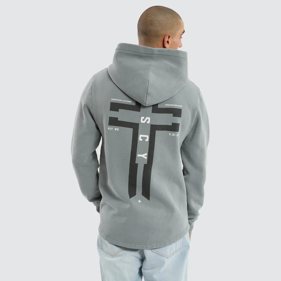 Kiss Chacey Divine Dual Curved Hoodie - Pigment Ultimate Grey