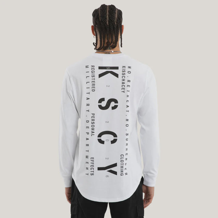 Kiss Chacey Sledge Cape Back LS Tee - Optical White