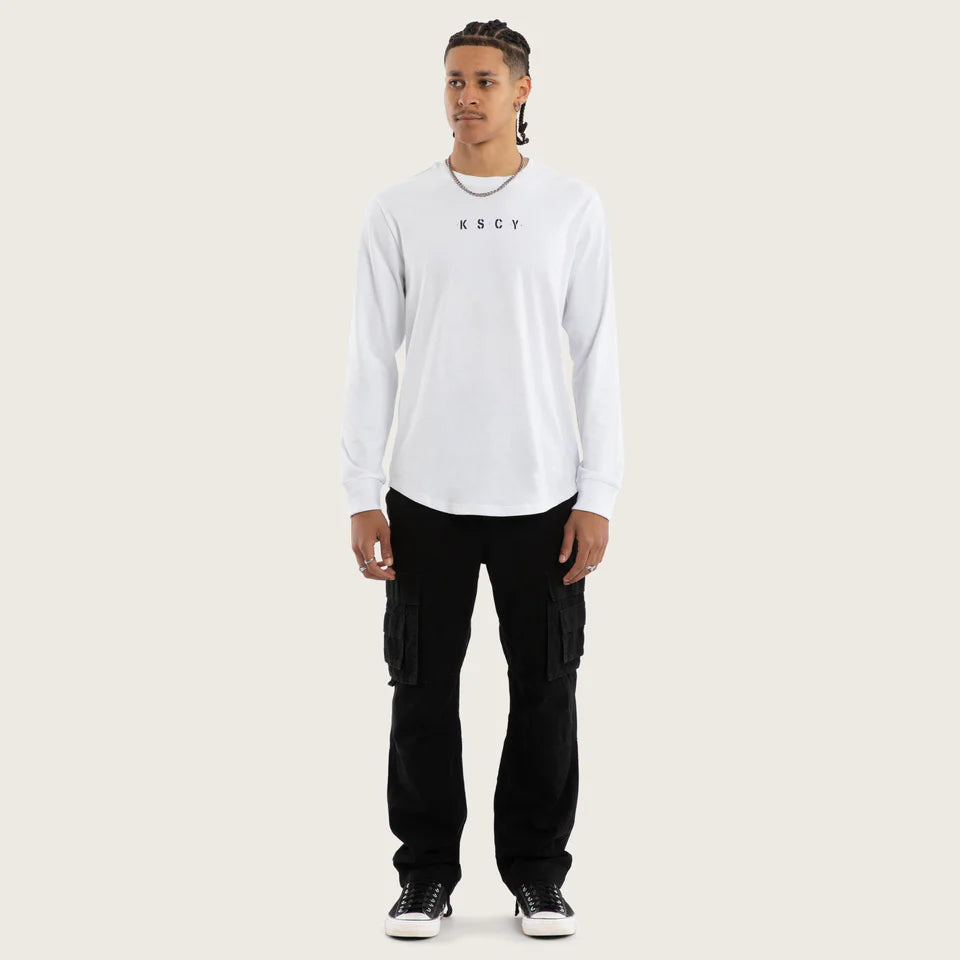 Kiss Chacey Sledge Cape Back LS Tee - Optical White