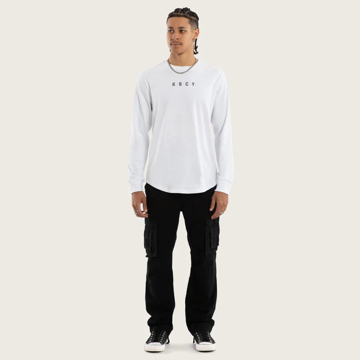 Kiss Chacey Sledge Cape Back LS Tee - Optical White