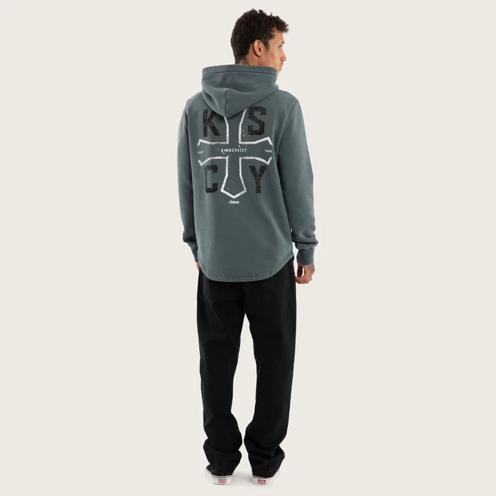 Kiss Chacey Tension Dual Curved Hoodie - Pigment Stormy