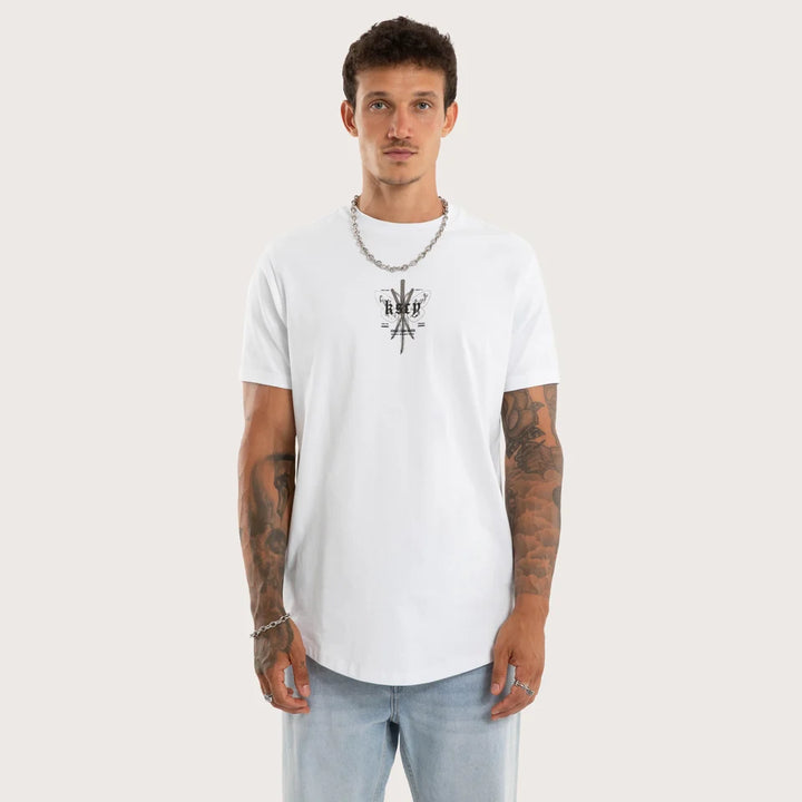 Kiss Chacey Vortex Curved Hem Tee - Optical White