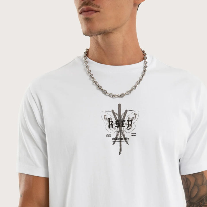 Kiss Chacey Vortex Curved Hem Tee - Optical White