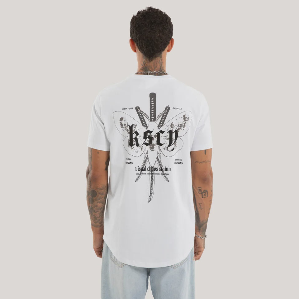 Kiss Chacey Vortex Curved Hem Tee - Optical White