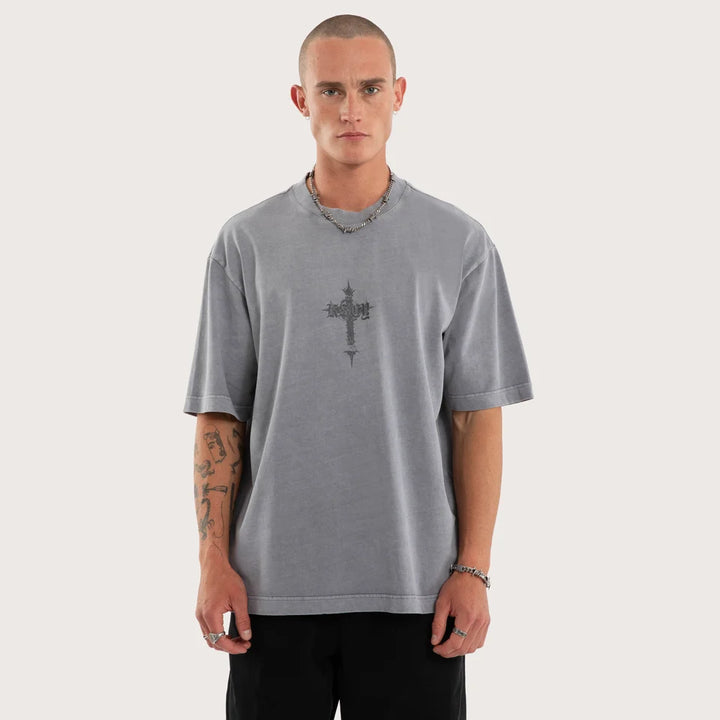 Kiss Chacey Forsaken Oversized Tee - Pigment Sky Rocket