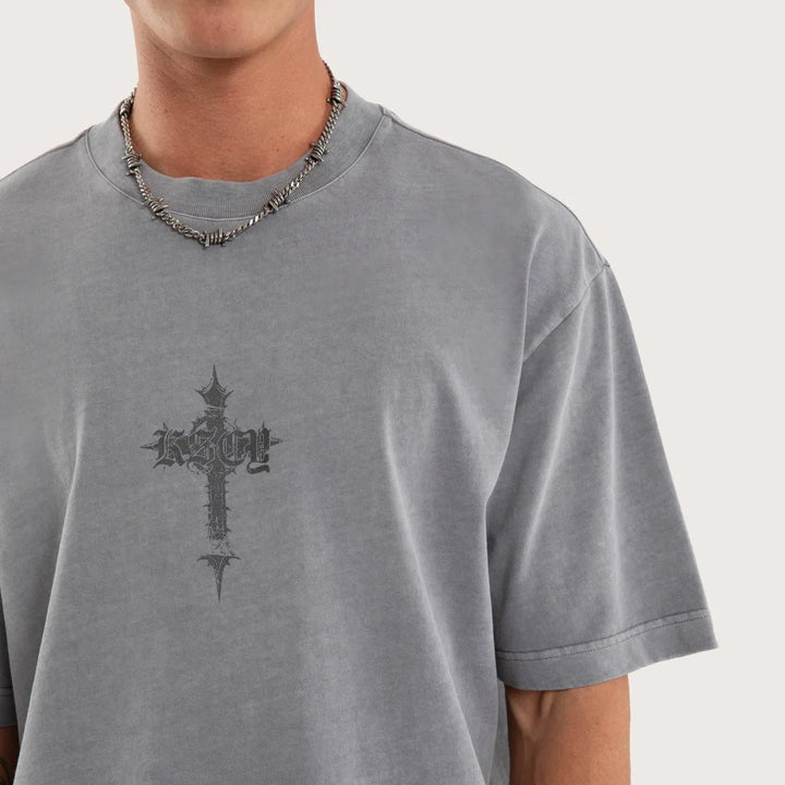 Kiss Chacey Forsaken Oversized Tee - Pigment Sky Rocket