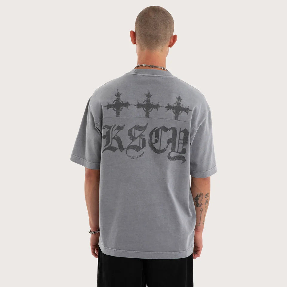 Kiss Chacey Forsaken Oversized Tee - Pigment Sky Rocket