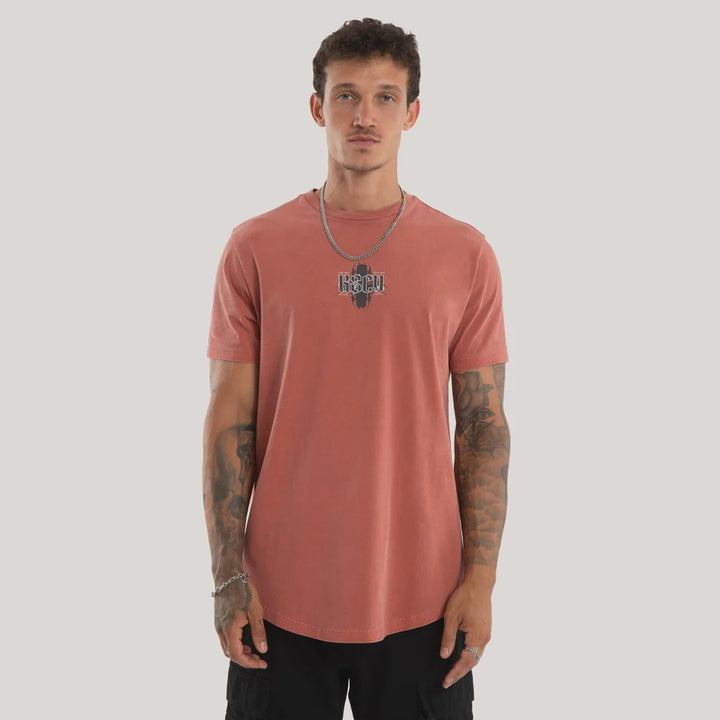 Kiss Chacey Exhale Dual Curved Tee - Pigment Mahogany