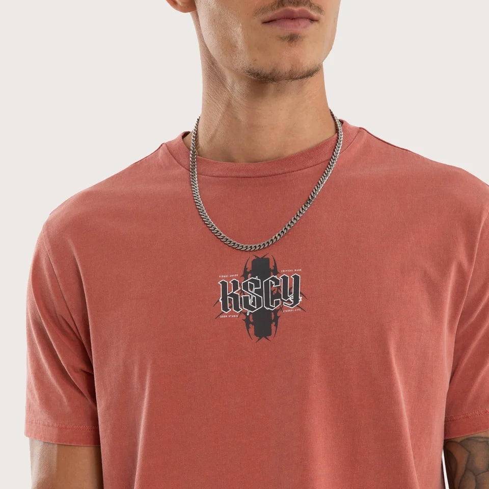 Kiss Chacey Exhale Dual Curved Tee - Pigment Mahogany