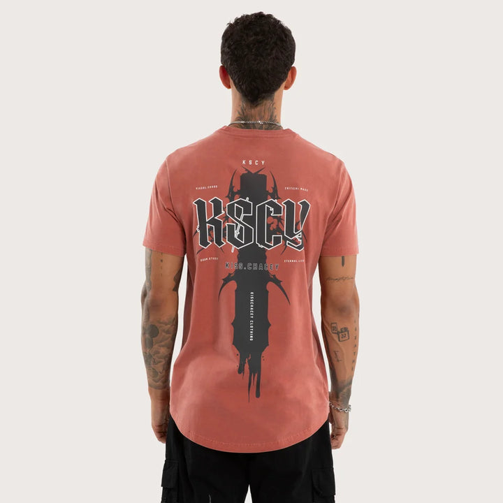 Kiss Chacey Exhale Dual Curved Tee - Pigment Mahogany