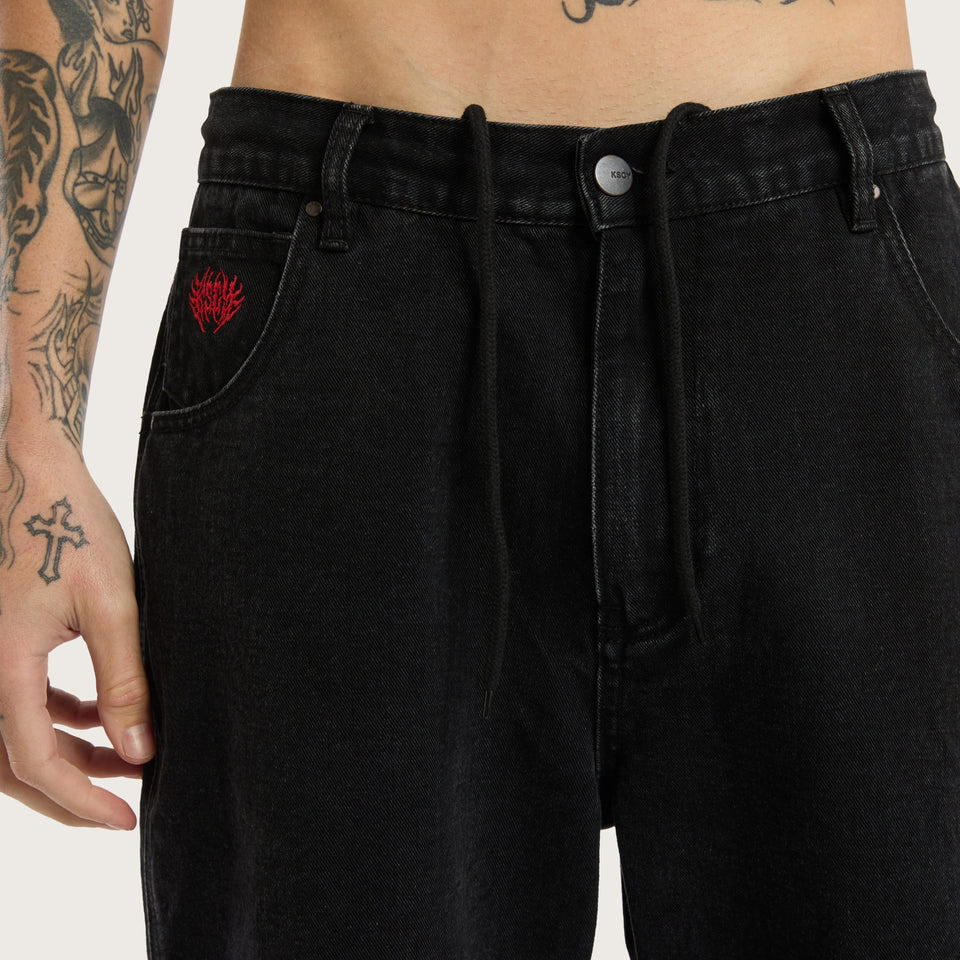 Kiss Chacey K6 Denim Jort - Worn Black