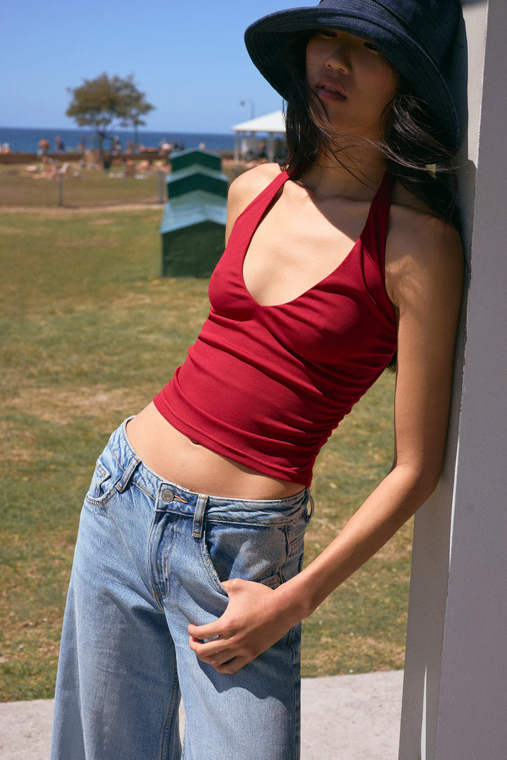 Ownley Kyah Halter Top - Ruby