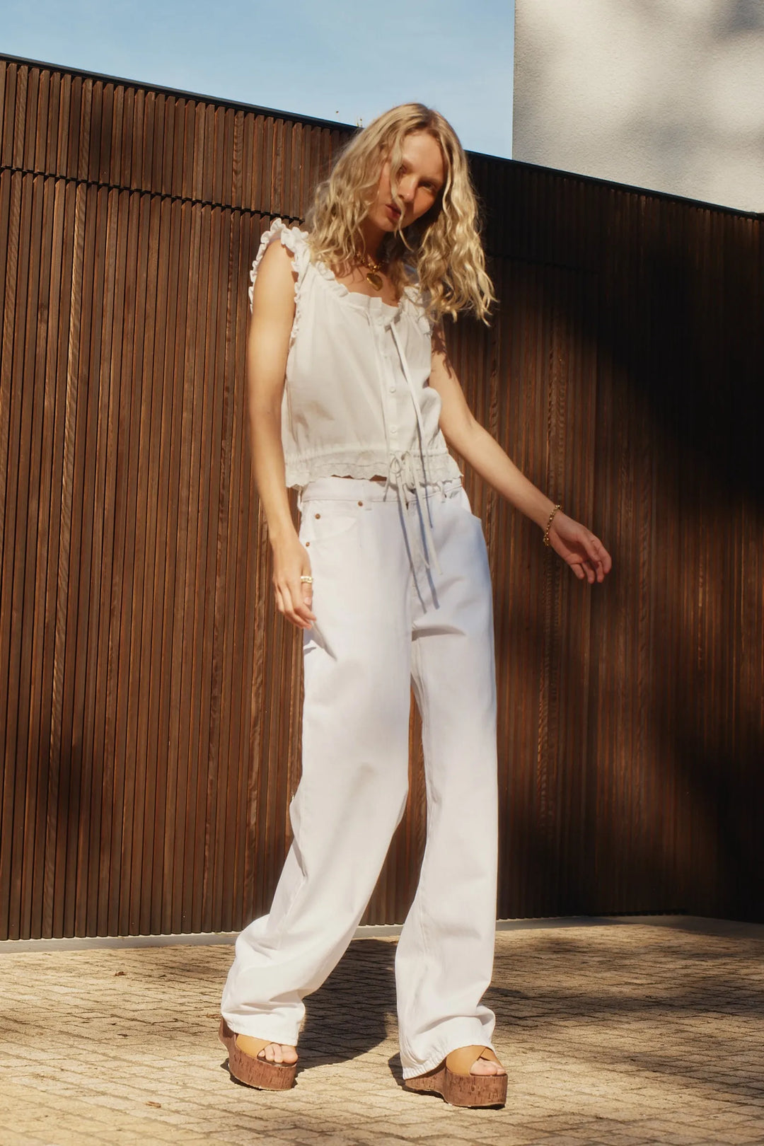 Rolla's Kate Mid Baggy Jean - Vintage White
