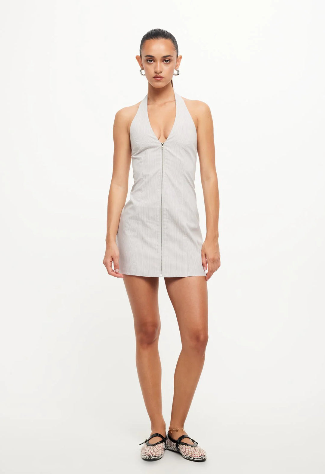 Lioness Girl Next Door Mini Dress- Ash Stripe