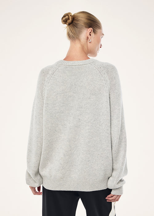 P.E Nation Legacy Knit Crew - Snow Marle/Caviar